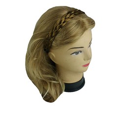 Synthetic Hair Band Plaited Headband Braided with Elastic 3/4″~1″ Wide