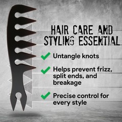 Tribal Chimp Hair Styling Comb, Wide Tooth Comb for Straight, Wavy, Curly, Color