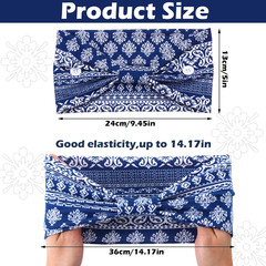 6 Pieces Headbands with Buttons for Mask Non Slip Boho Nursing Headbands Wide Nu