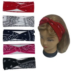 6 PCS Bandana Headband Yoga Paisley Hairband Headwrap for Women Girls