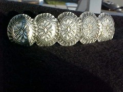 SILVERTONE HAIR BARRETTE Good with Western Wear Cowgirl