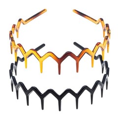2 PCS Casual Plastic Tooth Hair Comb Headband Comfort Wavy Toothed Hairband