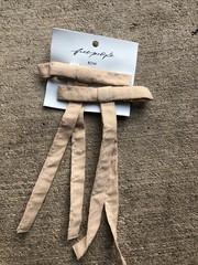 New Free People Neutral Beige Hair Accessories Slip Slide Open Bows qty 2