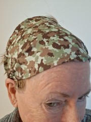 Women’s Boho Wide Headbands, Pkg of 3, Black, Green Camouflage, Green