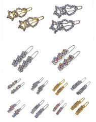 USA MINI Hair Clip Rhinestone Crystal Hairpin Elegant Simple Gold Silver AB