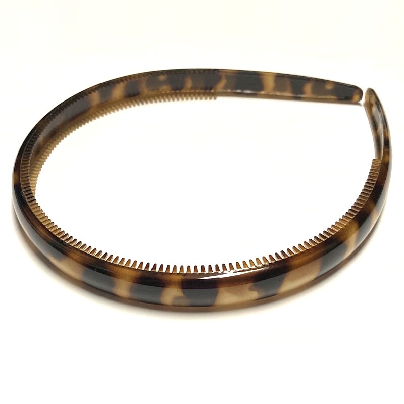 Marbled Brown Spot Teeth Toothed Headband Animal Print Tortoise Made in France