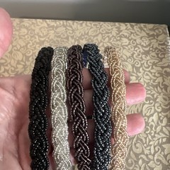 Set of 5 Elegant Beaded Braided Hairband Headbands for Women and Girls