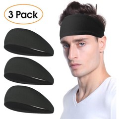 3Pack Sports Headband Workout Sweatbands for Fitness Running Riding Soccer Yoga