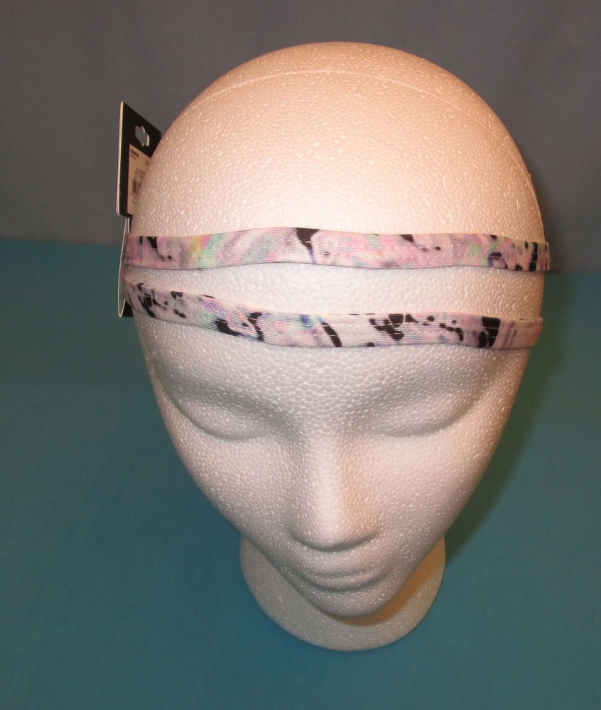 FILA~Multi White Printed Sport 2-Strap Headband~One Size~WFL54AC08PR