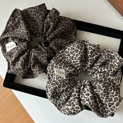 Korea Fashion Leopard Print Oversized Scrunchie for Women Elastic Big Hair Tie G