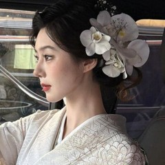White Orchid Hair Clip Chinese Style Side Flower Hairpin Women Fashion Accessory