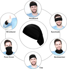 6 Pieces Dreadlock Bands Sleep Shower Cap for Men Unisex Spandex Long Head Tube