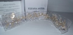 NIB Ulyana Aster Hair Couture Jewelry Hairpiece Baby’s Breath Bride Wedding Gold