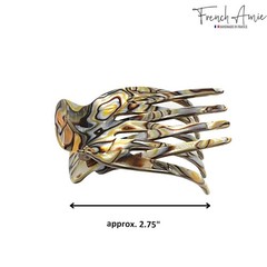 French Amie Bear Paw Small 2 ¾” Celluloid Handmade Yoga Jaw Hair Claw for Women