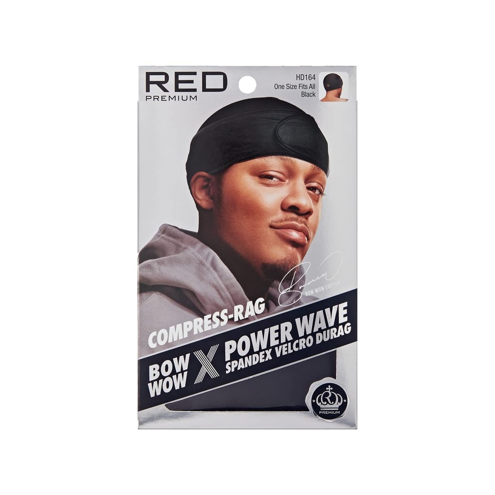 Wave Cap Spandex Compression Adjustable HookandLoop Black for 360 Waves Locs B