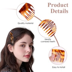 French Hair Combs for Women, Decorative Comb Clips for Fine Hair, Small Side