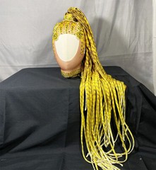 Braid Rhinestone Costume Headwear Dancer Nightclub Festival Rave Stage Headdress