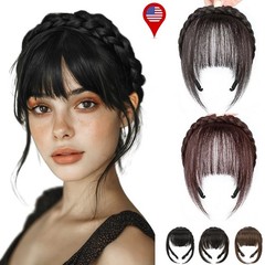 Braids Headband Hair Neat Fringe Bands Instant Hair Bangs With Headband Braided