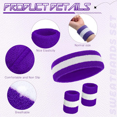 6 Pcs Neon Sweatbands Set for Men Women 80S Tennis Striped Headband Sports Wrist