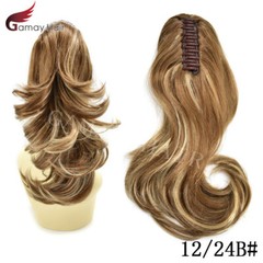US Jaw Ponytail Clip in Claw Pony Tail Hair Extension Wavy Hair Piece As Human