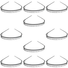 US 10-20 Pack Unisex Hairband Comb Headband Metal Wire with Teeth