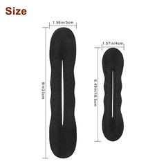 4pcs Black Magic Foam Sponge Bun Maker Hair Donut Ponytail Clip Twist Sock Tool