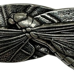 Oberon Design Dragonfly Silver Hair Barrette Made in USA 100mm Clip France