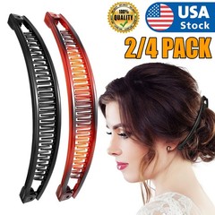 4pcs Banana Clip, Classic Clincher Combs for Women 90s Styling Hair Accessories