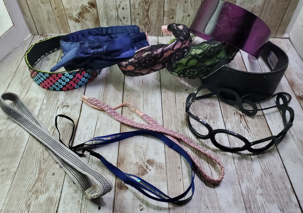 HUGE LOT Headbands Sequins Lace Green Pink Purple Blue Claire’s Icing Goody