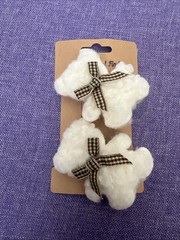 Teddy Bow Bear Hair Clips Set