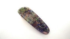 2.6 inch abalone shell effect purple blue multi-color marbled alligator hair