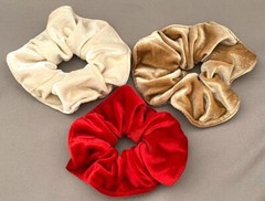 3 pcs HUGE SMOOTH VELVET PONYTAIL HOLDER SCRUNCHIE SELECT COLOR FREE SHIPPING