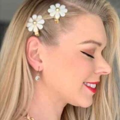 EACH Jewels Hair Clips Barrette Flower 2 Pack Mother of Pearl Color FABFITFUN