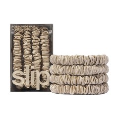 Silk Skinny Scrunchies – Blonde | Set of 4 Skinny Scrunchies | 100% Mulberry …