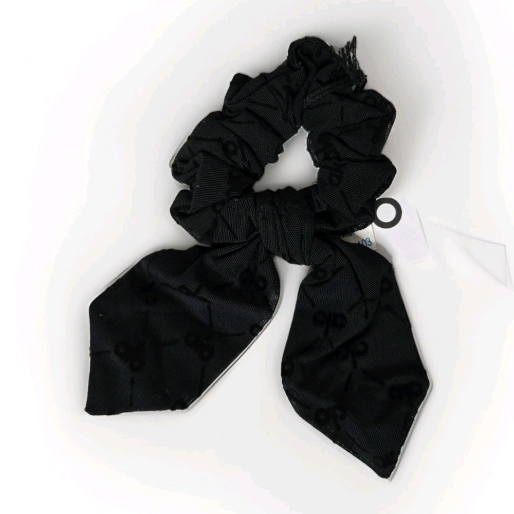 ALO Yoga Flocked Rhythm Scrunchie Black One Size New With Tag Free Shipping