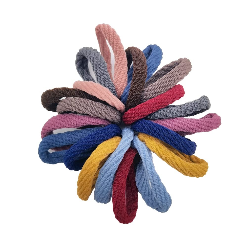 20 Pcs Multiple Colors Spiricle Pattern Hair Ties Seamless High Elastic