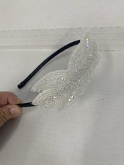 1 piece head piece band beads sparkle wedding 1920s WHITE women’s NEW