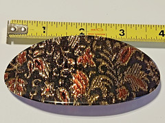 Rare Philips Hair Barrette Large 4″ Oval Shiny Black Orange Gold Vintage 1990’s
