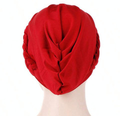 Women’s Ladies Braided Beaded Turban Headwrap Head Covering Headscarf Black