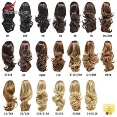 US Jaw Ponytail Clip in Claw Pony Tail Hair Extension Wavy Hair Piece As Human