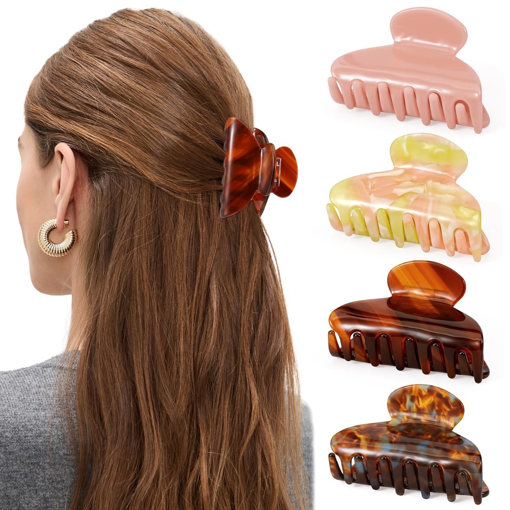 4 Pack Hair Clips for Women – Cute & Stylish Small Claw Multi Color