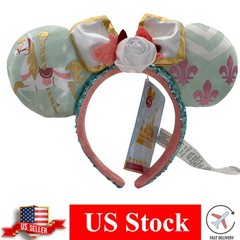 Disney-Park King Arthur’s Carousel Mickey Mouse Ears Headband Camellia Bow