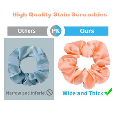 50 Satin Hair Scrunchies in Multiple Colors – Silk Accessories for Curly Hair, T