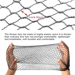24 Pcs Thicker Hair Net Black Invisible Elastic Edge Mesh Wig Net Reusable Ha…
