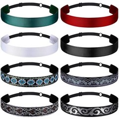 Sintege 8 Pcs Woman Elastic Headband Adjustable Non Slip Velvet Lined Headban…