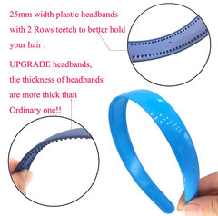 12pcs Women Plastic Headbands 25mm Wide Headband Teeth Girls Kids Teens