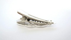 2 tiny small silver metal celtic infinity knot hair clip for fine thin hair