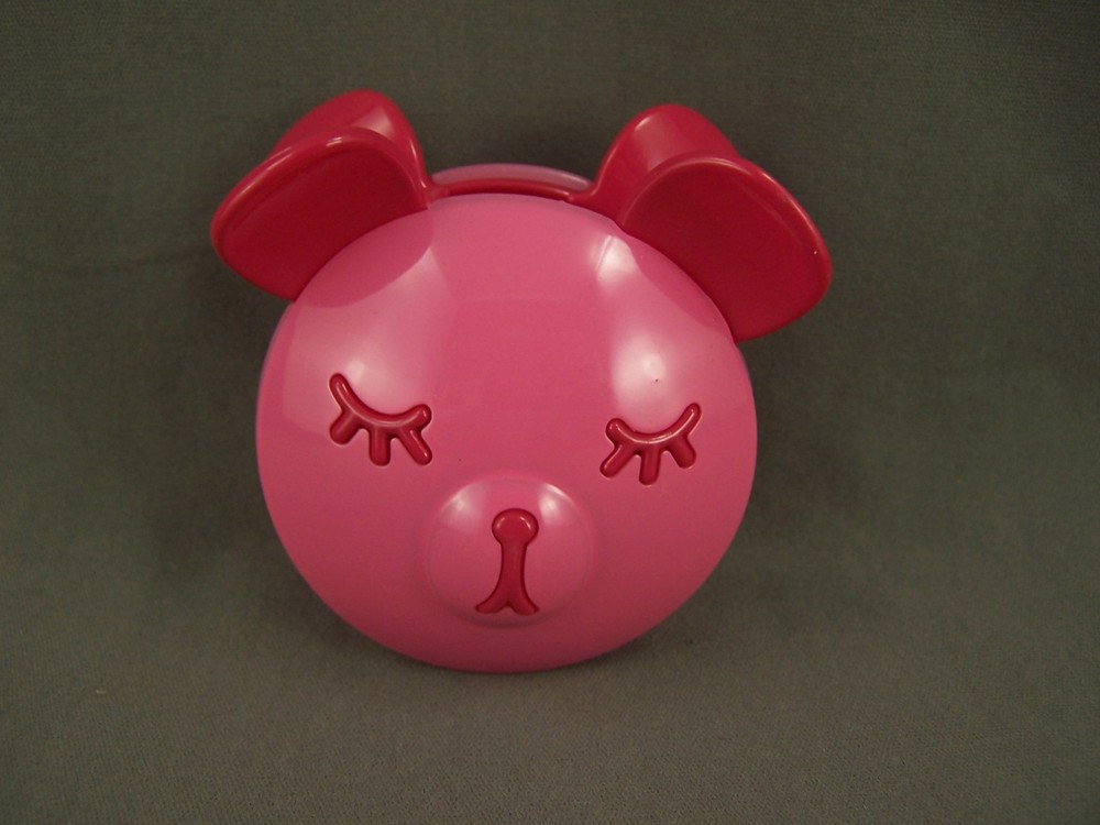 Pink sleepy Teddy Bear Face plastic barrette hair clip claw clamp kawaii cute