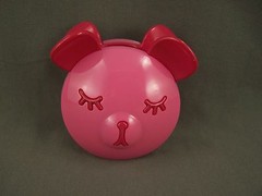 Pink sleepy Teddy Bear Face plastic barrette hair clip claw clamp kawaii cute