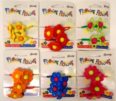 6 Packs 1997 Vintage Goody Flower Power Pony Tail Holders Hair Ties